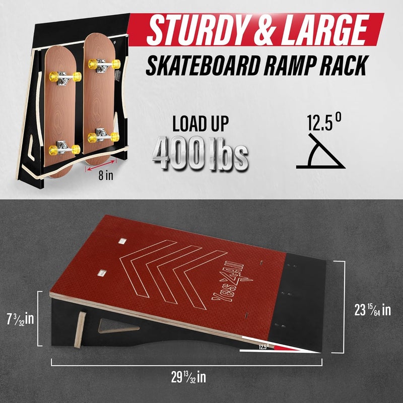 Yes4All منحدر تزلج قطعة واحدة، منحدر دراجة، منحدر تزلج - تصميم للمبتدئين، أكثر متانة، آمن، سعة 220 رطل - Image 2